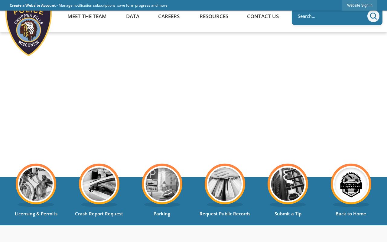 Chippewa County Chippewa Falls Police Department booking-record routing page